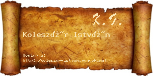 Koleszár István névjegykártya