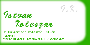 istvan koleszar business card